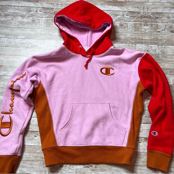 💚Champion color block hoodie - Picture 1 of 11
